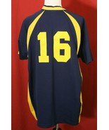 Diadora Soccer Jersey # 16 Navy Blue Yellow Men&#39;s Athletic Pullover Shir... - $18.89 CAD