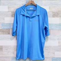 Columbia PFG Golf Tech Polo Shirt Blue Short Sleeve Casual Fishing Mens XL - £23.34 GBP