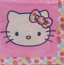 Hello Kitty Lunch Napkins Dots and Bows Design 16 per Package Birthday Party - £3.36 GBP