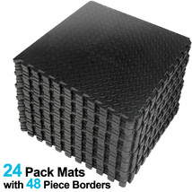 24 Tiles Puzzle Exercise Mat 3/4&#39;&#39; Thick Interlocking Foam Floor Mat 96 ... - $168.99