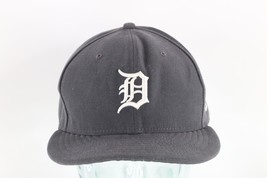 Vintage New Era Old English D Detroit Tigers Baseball Fitted Hat Gray 7 3/4 - £27.74 GBP
