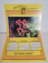 Vintage 1980s Poster Calendar Autumn in Oregon 1986 Picture Cascade Moun... - £10.99 GBP