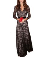 Unomatch Women Kate Middleton Plus Size V-Neck Lace Stitched Long Dress ... - £36.75 GBP
