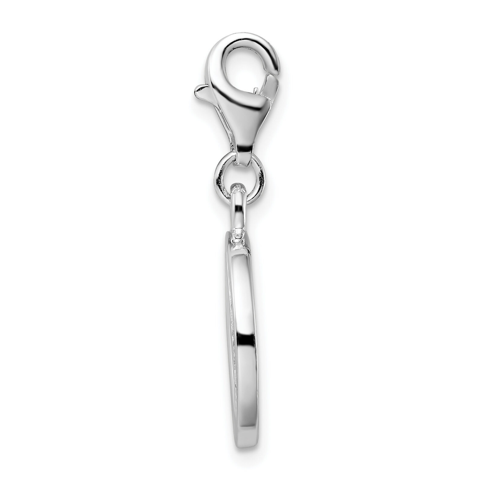 Amore La Vita Silver  Polished CZ Letter O Initial Charm with Fancy Lobster Clas Item image 2