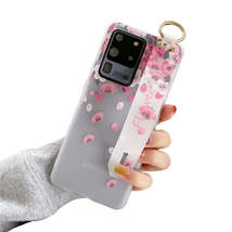 Anymob Samsung Falling Cherry Blossom Soft Silicon Wrist Strap Case Bag Shell  - £21.50 GBP