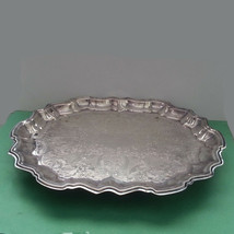 Vintage F.B.Rogers Silver Co.1883 Silverplate Footed Serving Tray 14.5&quot; ... - £38.73 GBP