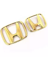 Golden Front+Rear Honda Emblem For 2016-2022 5DR CIVIC FC1 FK5 FK7 FK8 - $24.99
