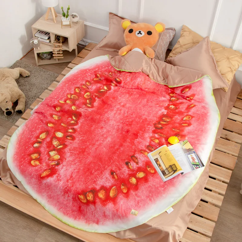 Creative blankets summer Fruit watermelon quilt bed sheet wedding decoration - £53.05 GBP+