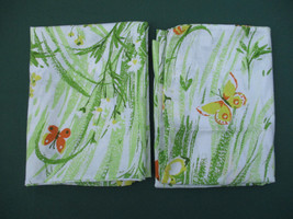 Spring Meadow Butterfly Pillowcase Set of 2 Bibb Company Fortrel No Iron Muslin - £11.95 GBP