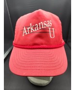 Vintage 1990s Arkansas University razorback Hat early adjustable ykk nis... - £22.45 GBP