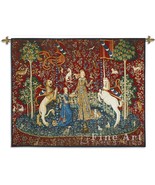 62x51 LADY &amp; UNICORN Sense of Taste Medieval Tapestry Wall Hanging - $267.30