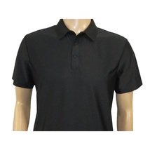Men's Polo Shirt By Moderno Checker Satin Short Sleeves MJP-106 Black image 8