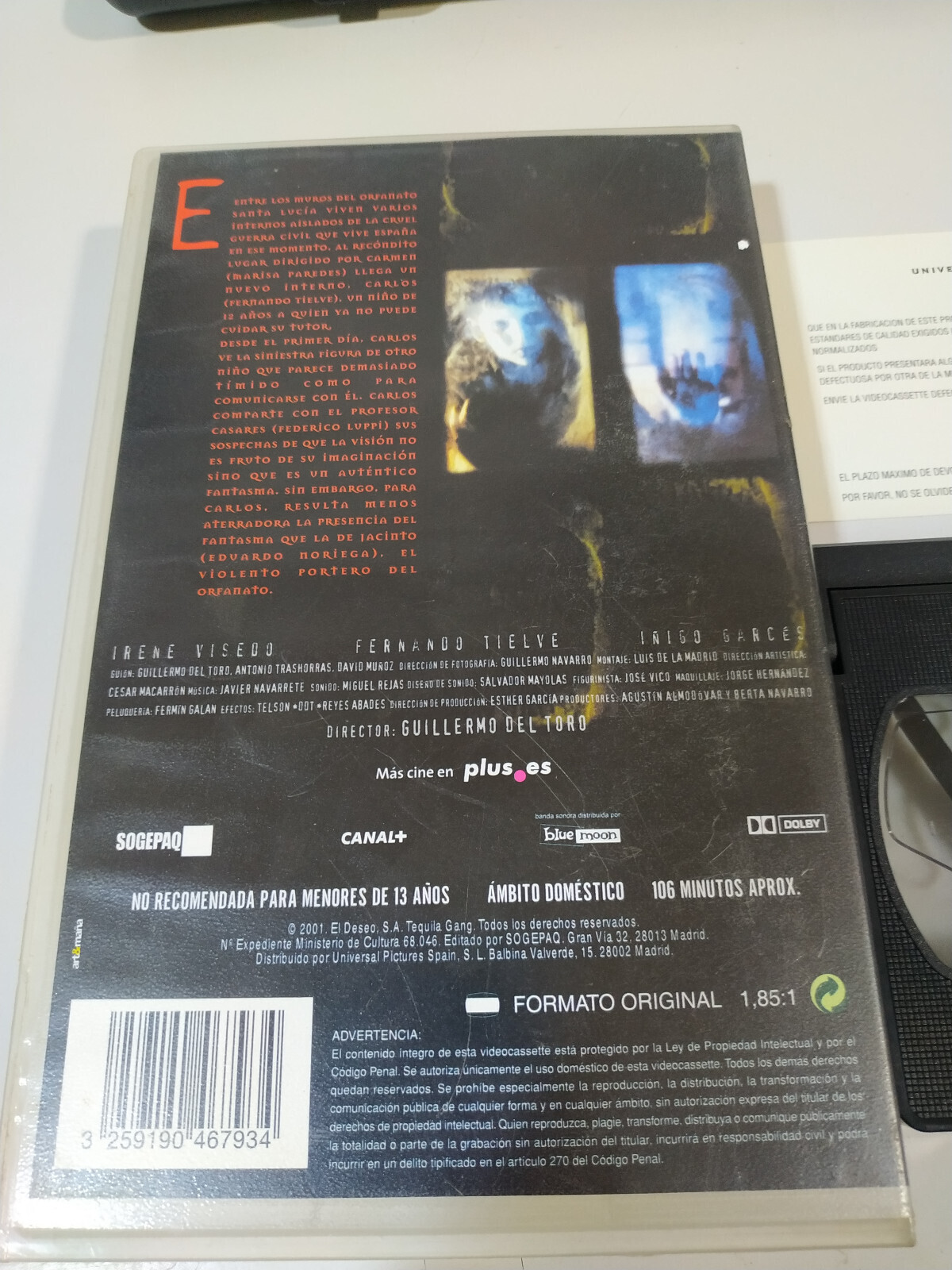 L'Espinazo Del Diablo Guillermo Del Toro Terrore - VHS Cinta Tape Spagnolo 3T Item image 7