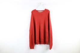 Vtg 90s Streetwear Mens XL Distressed Blank Cotton Knit Crewneck Sweater... - £46.57 GBP
