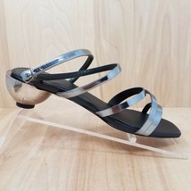 Find. Womens Sandals Sz 8.5 M Black Metallic Strap Open Toe Spain - £25.46 GBP