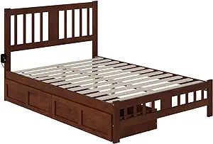 AFI Tahoe Full Bed with Footboard and 2 Drawers in Walnut - £511.58 GBP