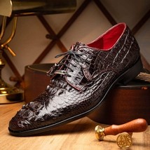 Men's Shoes genuine Premium Nile Crocodile Skin, Italian Finished-Tan leather Ni image 12
