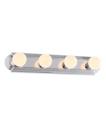 *Hampton Bay 24&quot; Chrome Bath Bar Light Fixture 4 Globe Bulb Scalloped De... - $171.82 MXN