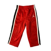 Air Jordan Boys infant Baby Size 18 months red black track pants sweatpa... - $19.79