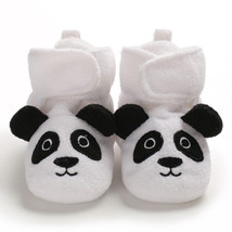 Unisex Baby Cozy Fleece Booties Cute Panda Design Newborn Shoes Toddler Footwear - £10.42 GBP