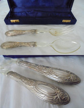 Serving set of big FORK and SPOON in SILVER 800 for salads or veggies Original 1 - £29.81 GBP
