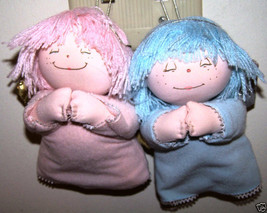 Two Applause Heavenly Kids Angel Ornaments PINK/BLUE!! - £7.80 GBP