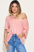 Basic Bae Full Size Bamboo V-Neck Drop Shoulder T-Shirt - $28.80