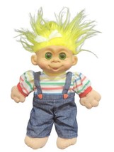 11” Troll Girl Doll Plush by MT Yellow Hair with Green Eyes Cute Outfit - $14.85