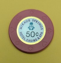 Mirage Springs Hotel, Casino &amp;  Spa 50 cents vintage Casino Chip - $3.95