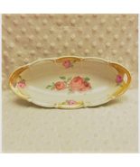 Vintage, German Celebrate Rose Design Lusterware Long Oval Bowl - $300.95 MXN