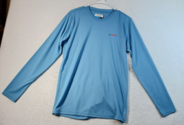 Magellan T Shirt Top Womens Small Blue Knit Long Casual Sleeve Crew Neck Logo - $13.24