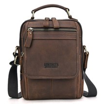 Men Top Layer Cowhide Genuine Leather Shoulder Bags Pack Fashion Crossbody Water - £179.83 GBP