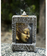 Gautama Buddha Face Faux Stone Mini Relief Bracket Backflow Incense Cone... - $410.30 MXN