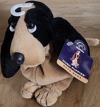 Hush Puppies Beanbag Plush Basset Hound Applause Dog W/ Tags 5&quot; Jet Black - £9.31 GBP