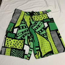 Exist Shorts Mens L Black/Yellow Swim Trunk 100% Polyster - $13.97