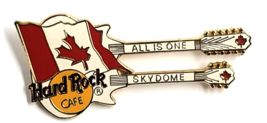 Hard Rock Cafe Toronto SkyDome Double Guitar Pin Canada Flag All Is One HRC - $18.11 CAD