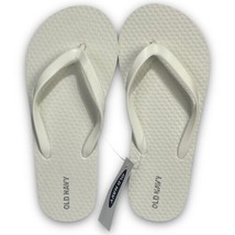 Old Navy White Youth Flip Flops Size 1-2 Classic Kids Unisex NEW - £11.86 GBP