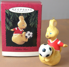 Kickin&#39; Roo Hallmark Christmas Ornament Kangaroo with Soccer Ball 1994 in Box - £10.11 GBP