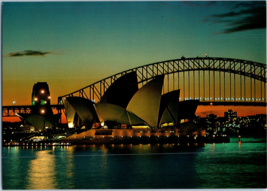 The Opera House and Harbour Bridge Sydneys Skyline At Dusk Australia Postcard - £4.66 GBP