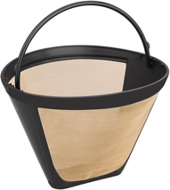 Gold Coffee Filter - Permanent Reusable #4 Cone Shape Metal Coffee Filter - $11.50