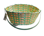 Wooden Pastel Multicolor Easter Decorative Oval Basket W/Loose Handle 5”... - $35.52