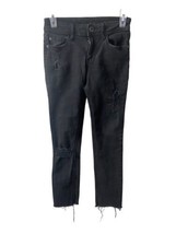 DL1961 Florence Instasculpt Black Skinny Jeans Size 24 x 24 Raw Hem Dist... - £12.91 GBP