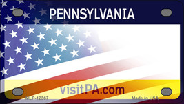 Pennsylvania with American Flag Novelty Mini Metal License Plate Tag - £11.95 GBP