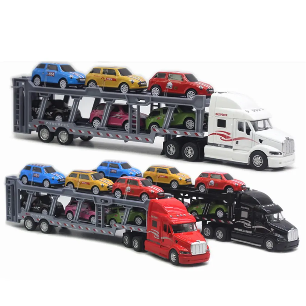 1:48 Big Truck With 6PCS Mini  Alloy Diecast Car Model 1:64 Scale Toys Vehicles  - £88.30 GBP