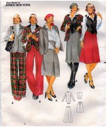 70S Jones New York Misses Career Office Jacket Vest Skirt Pants Sew Patt... - $9.99