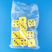 D&amp;D 10 Yellow Dice Replacement Game Piece 16mm Rounded Corners Seal Sealed - £3.55 GBP