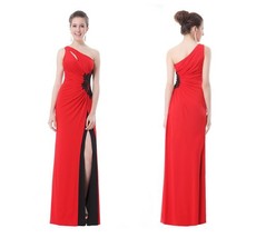 NWT Red One Shoulder Draped Gown Sz 6 - £32.93 GBP