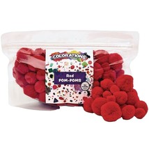 Pom Poms Red Pack of 100 Resealable Bag Crafts Collages Hobbies Sensory ... - £14.41 GBP
