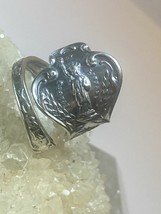 New York City spoon ring Statue of Liberty Brooklyn Bridge band sterling silver - £53.51 GBP