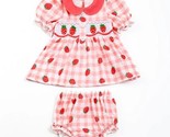 NEW Boutique Strawberry Embroidered Smocked Tunic &amp; Bloomers Baby Girls ... - £13.36 GBP
